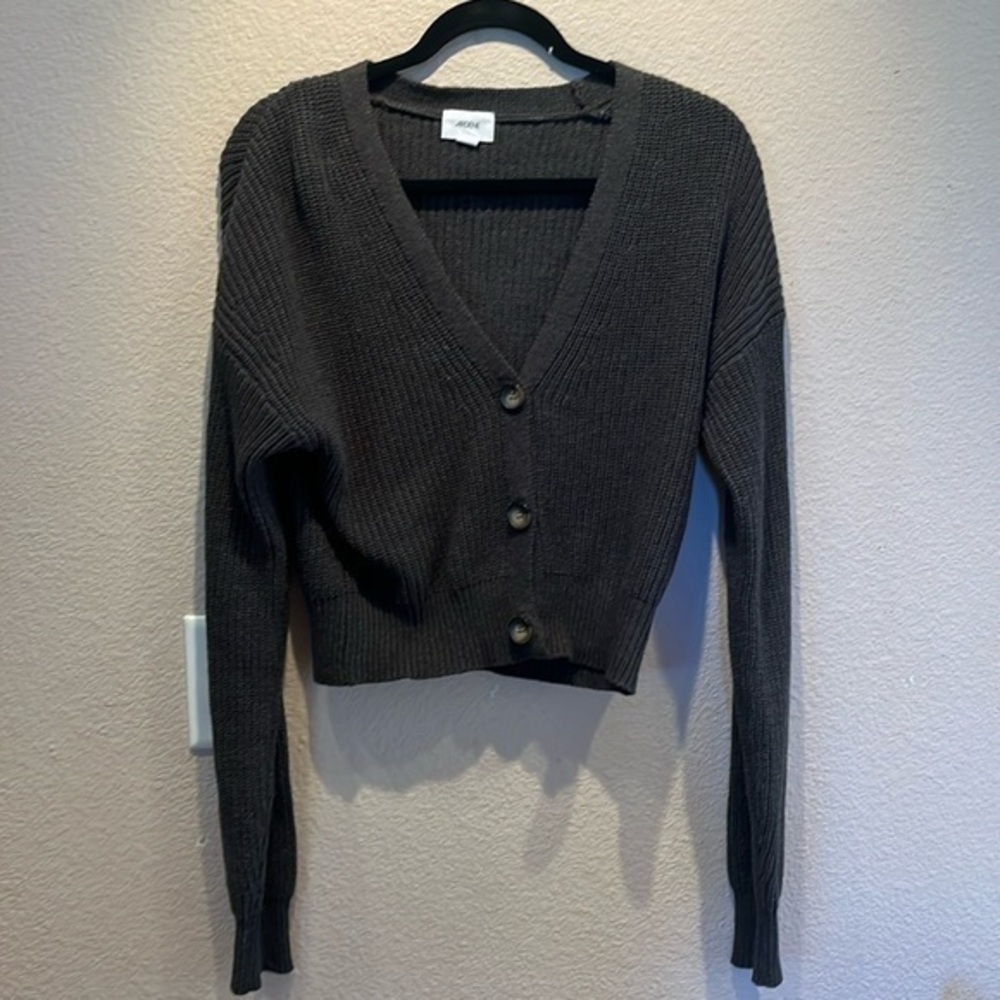 Ardene Women’s Chunky Knit Dark Gray Cardigan Sweater Size Small